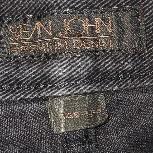 Sean John 38"x 34" Black Straight Leg Jeans Hamilton Relaxed Fit - Picture 3 of 8